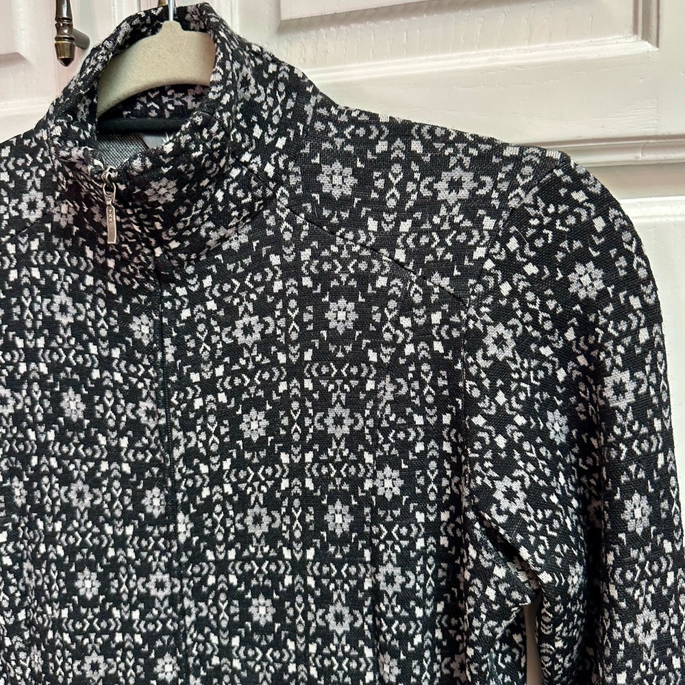 Ibex Juliette Zip Tunic Jacket 100% Merino Wool Black & White Size XS-- travel ! - Picture 8 of 16